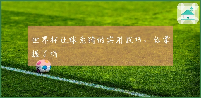世界杯让球竞猜的实用技巧，你掌握了吗